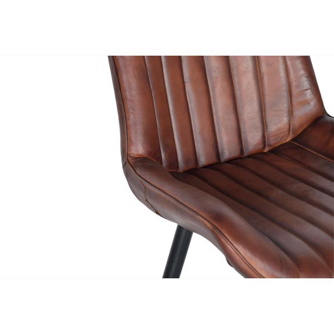 Stuhl Eisen, Leder Braun 53x63x87cm