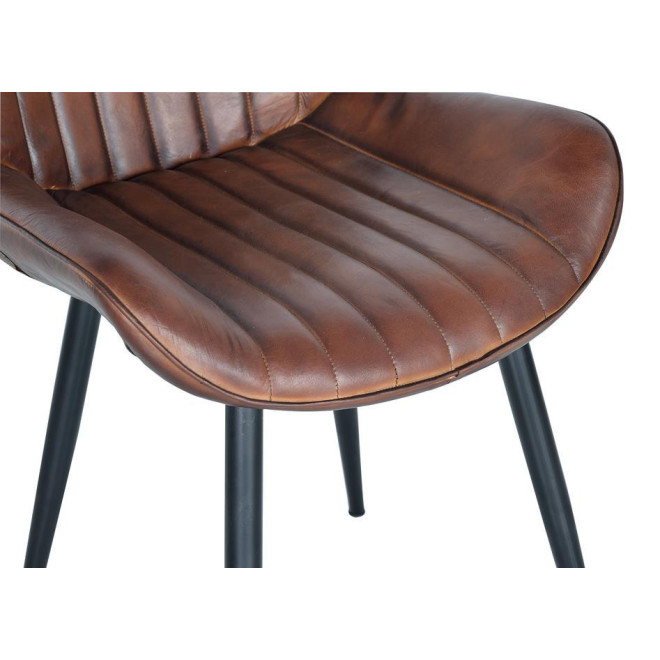 Stuhl Eisen, Leder Braun 53x63x87cm