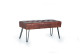 Banc Fer, Cuir Marron 96x40x44cm