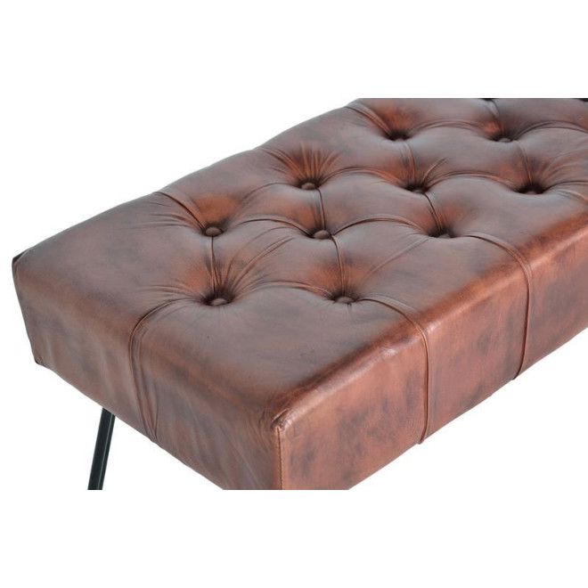 Bank Eisen, Leder Braun 96x40x44cm