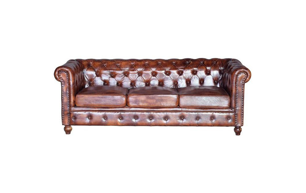 Canapé Cuir Marron 200x85x76cm