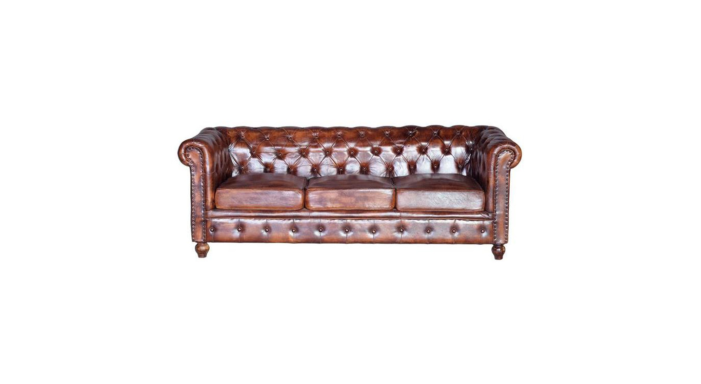 Canapé Cuir Marron 200x85x76cm