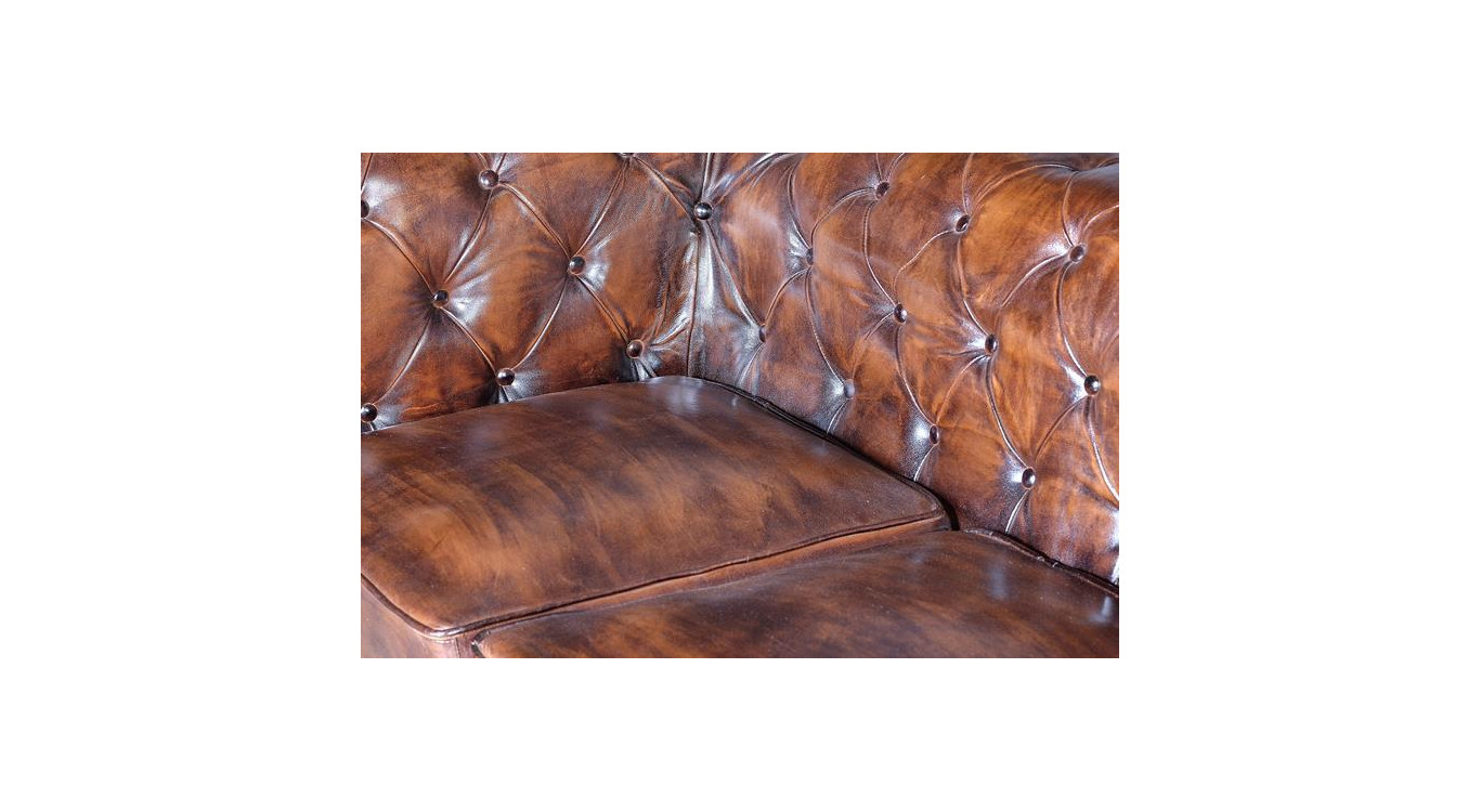 Sofa Leder Braun 200x85x76cm