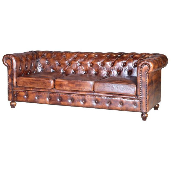 Canapé Cuir Marron 200x85x76cm