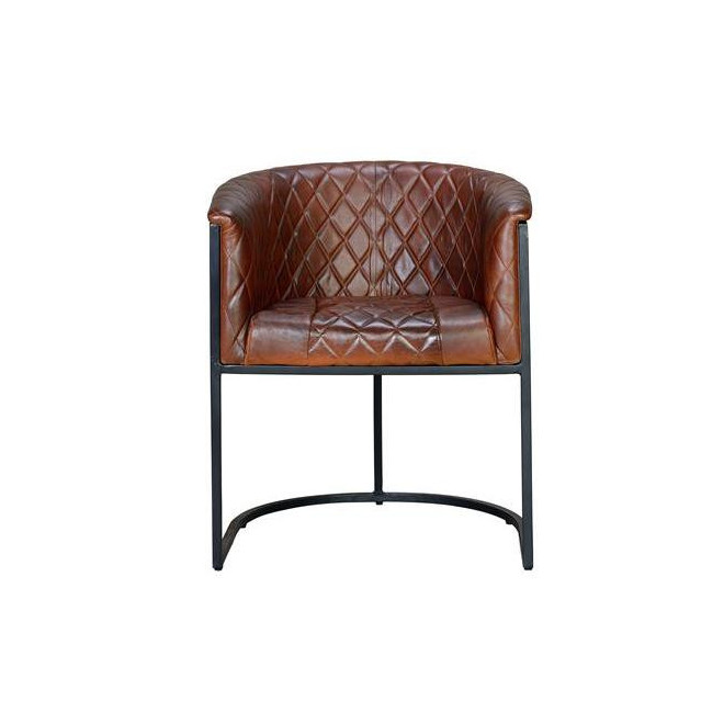 Sessel Eisen, Leder Braun 62x60x76cm