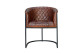 Sessel Eisen, Leder Braun 62x60x76cm