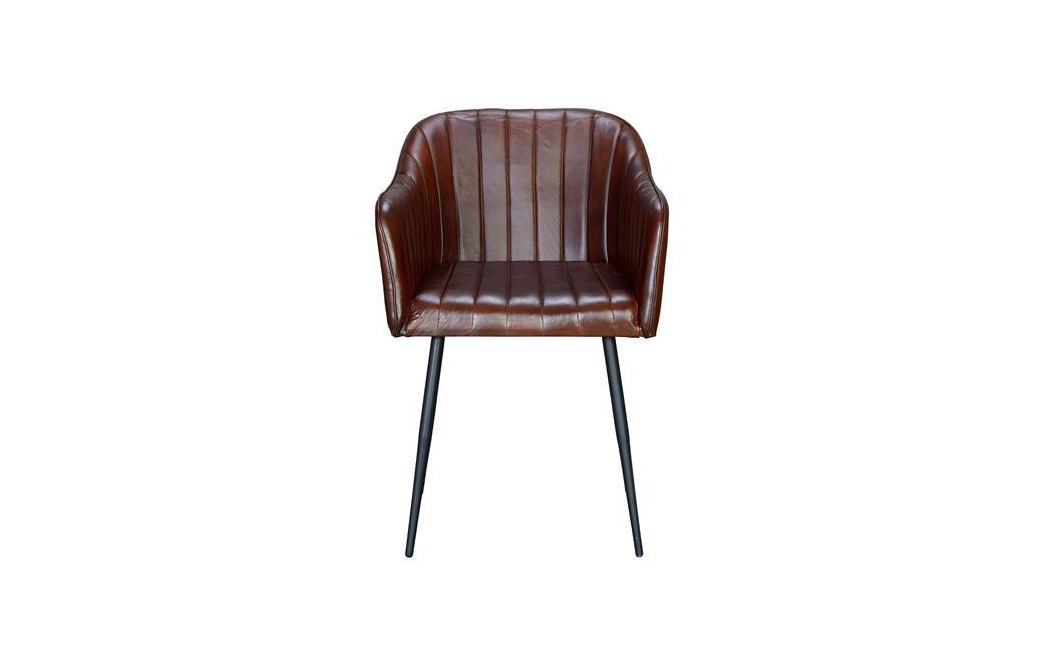 Stuhl Eisen, Leder Braun 55x56x82cm