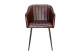 Chaise Fer, Cuir Marron 55x56x82cm