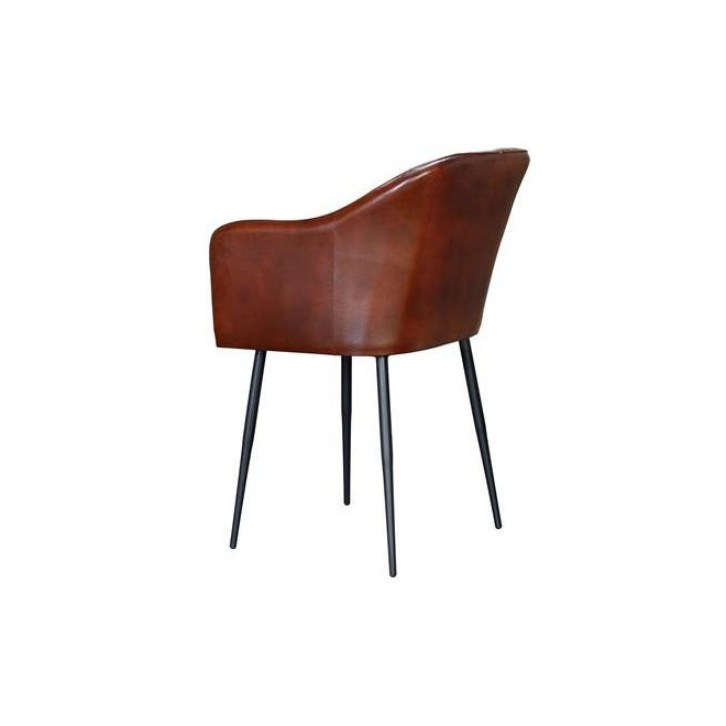 Stuhl Eisen, Leder Braun 55x56x82cm