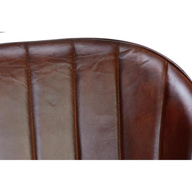 Stuhl Eisen, Leder Braun 55x56x82cm