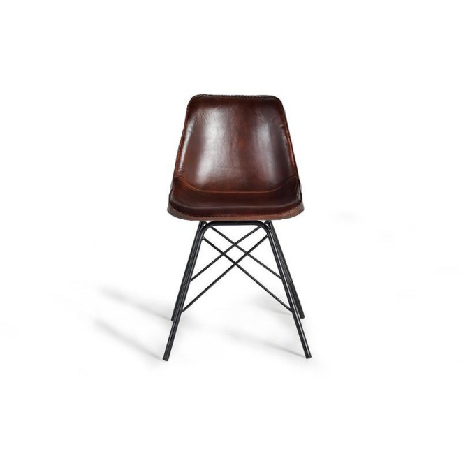 Stuhl Eisen, Leder Braun 45x54x83cm