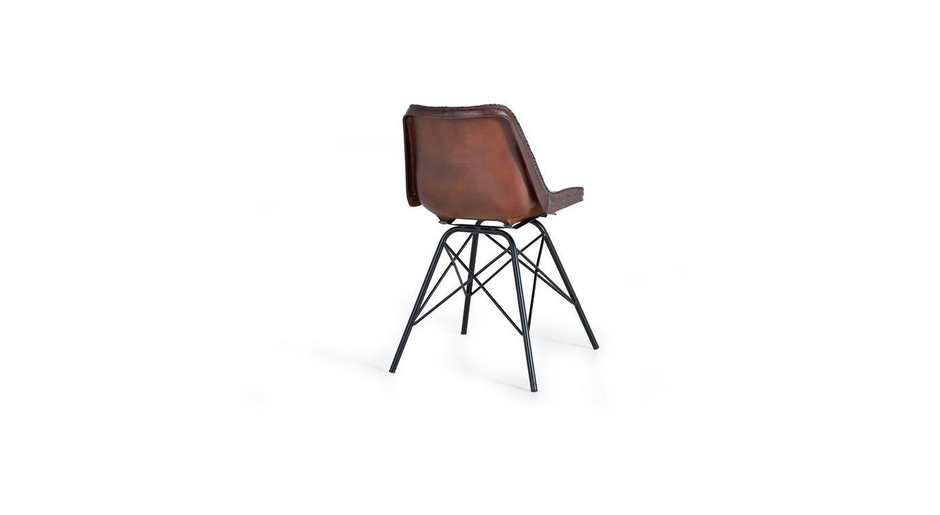 Stuhl Eisen, Leder Braun 45x54x83cm