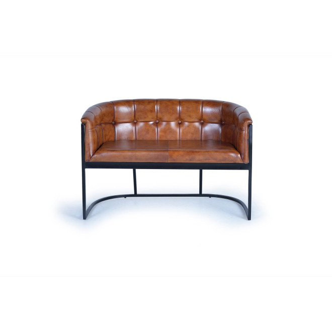 Canapé Fer, Cuir Marron 115x73x80cm
