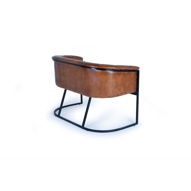 Canapé Fer, Cuir Marron 115x73x80cm