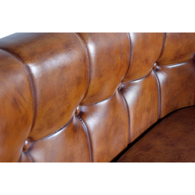 Canapé Fer, Cuir Marron 115x73x80cm