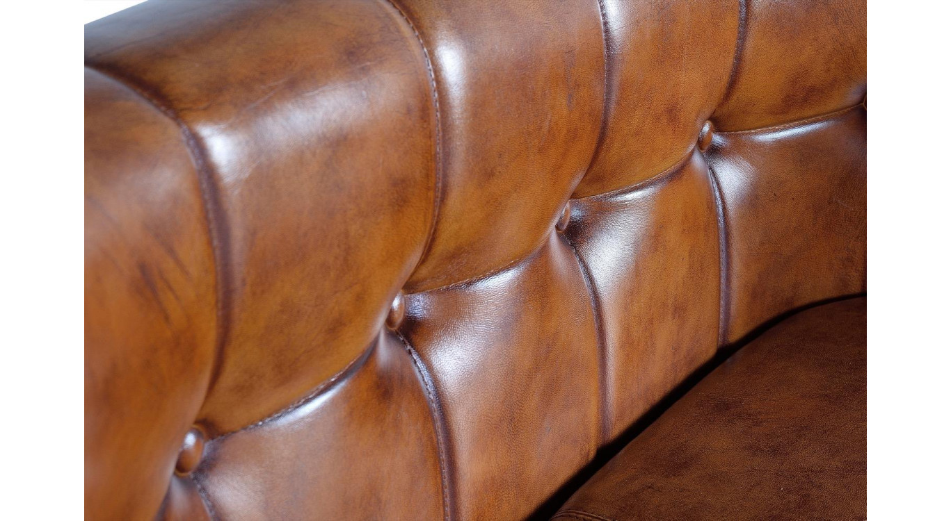 Canapé Fer, Cuir Marron 115x73x80cm