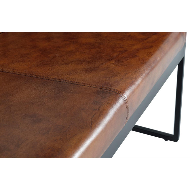 Canapé Fer, Cuir Marron 115x73x80cm