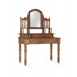 Schminktisch 5 Schubladen Holz Braun 120x60x165cm