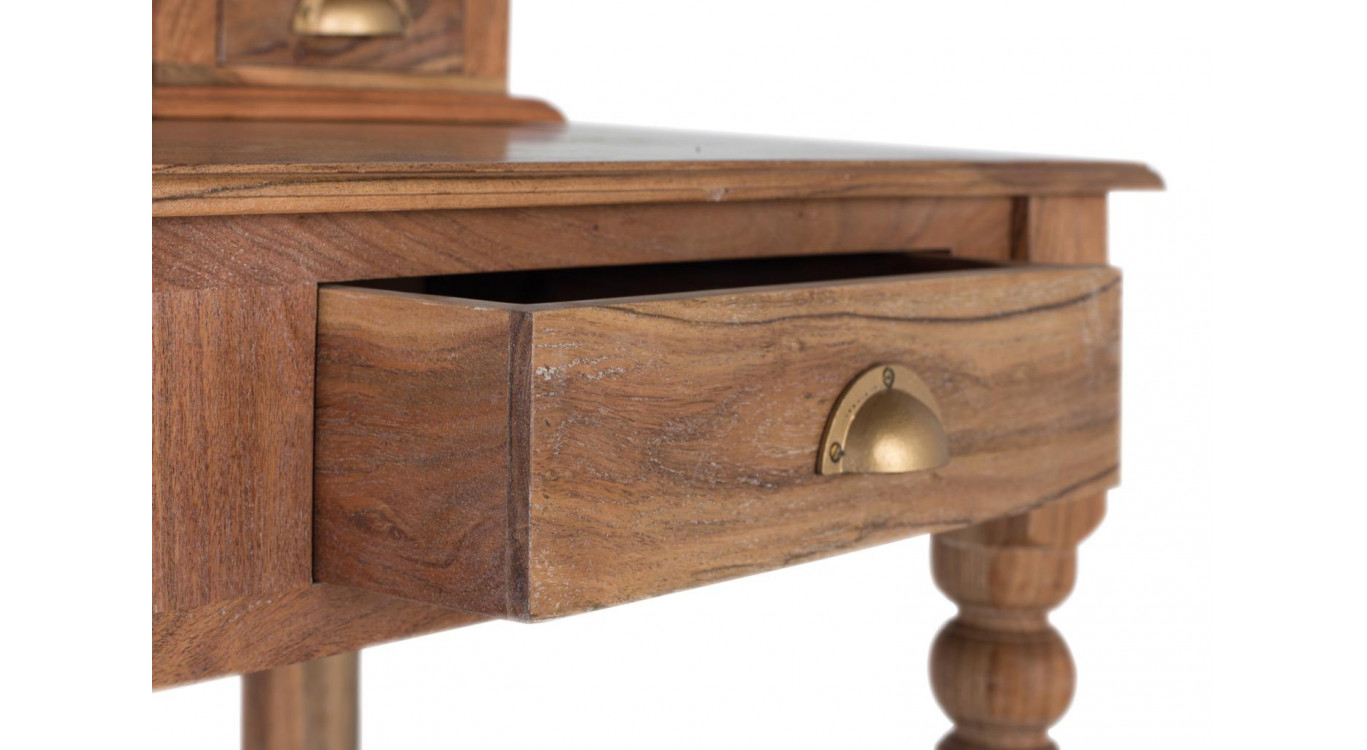 Schminktisch 5 Schubladen Holz Braun 120x60x165cm