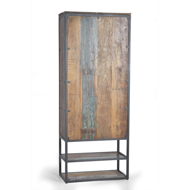 Schrank Holz, Metall Braun 80x40x202cm
