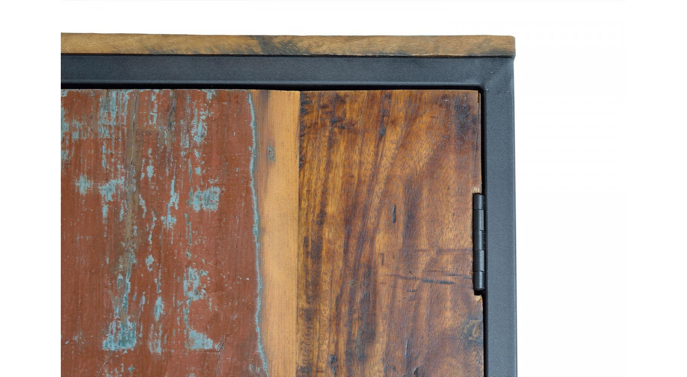 Schrank Holz, Metall Braun 80x40x202cm
