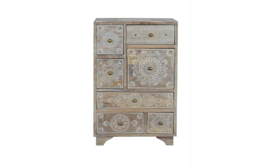 Kommode mit 7 Schubladen Holz Grau 42x30x66cm
