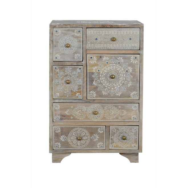 Kommode mit 7 Schubladen Holz Grau 42x30x66cm