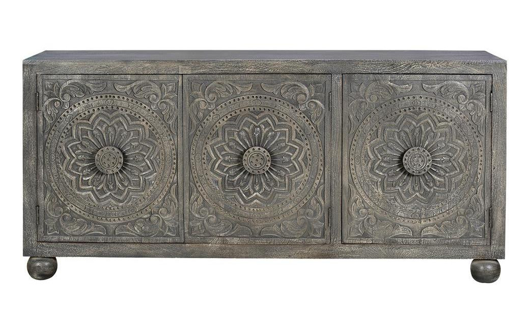 Sideboard Holz Grau 172x43x82cm