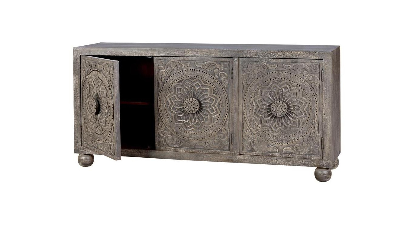 Sideboard Holz Grau 172x43x82cm