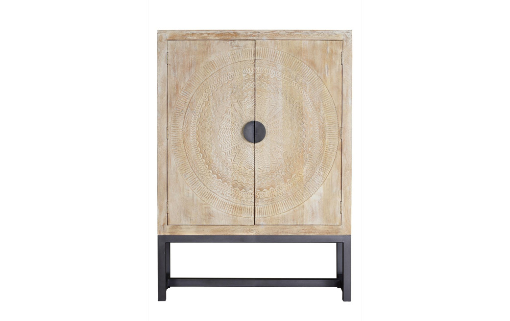 Armoire Bois, Métal Blanc 124x42x176cm