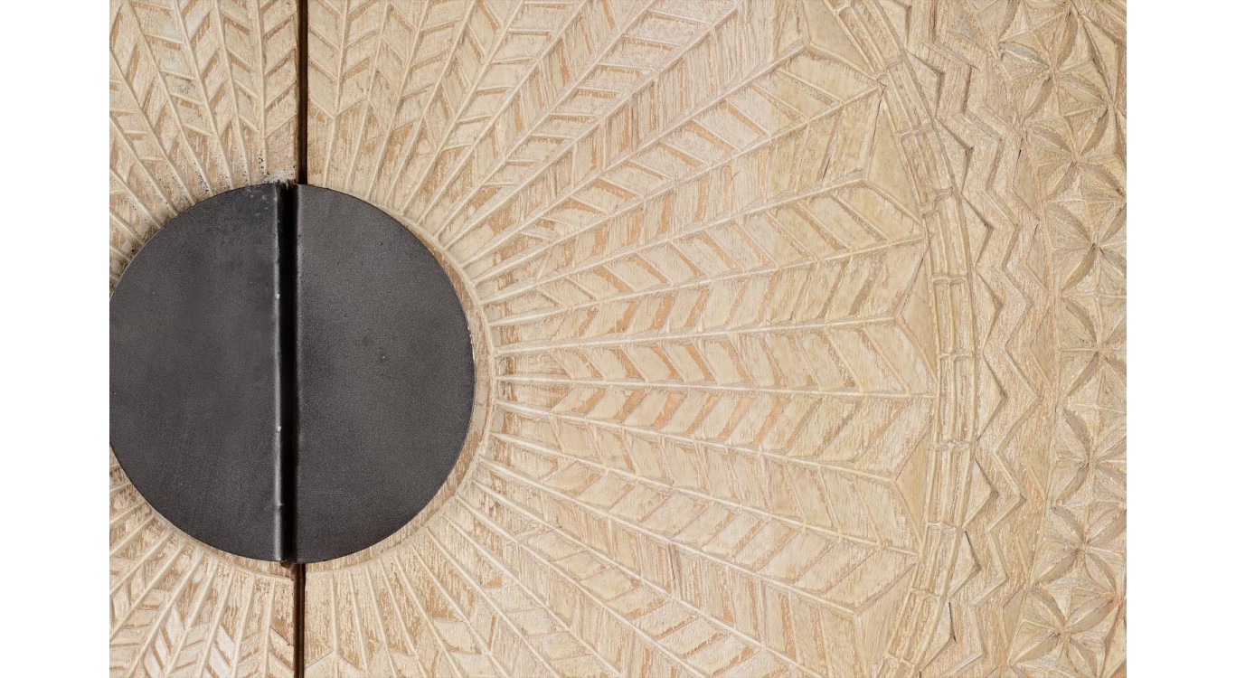 Armoire Bois, Métal Blanc 124x42x176cm