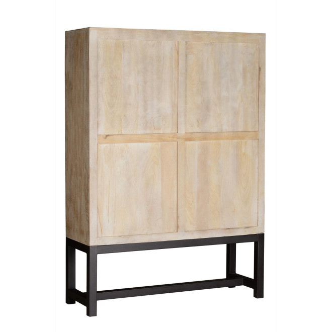 Armoire Bois, Métal Blanc 124x42x176cm