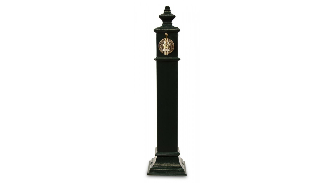 Gartenbrunnen Metall Grün 19x19x79cm