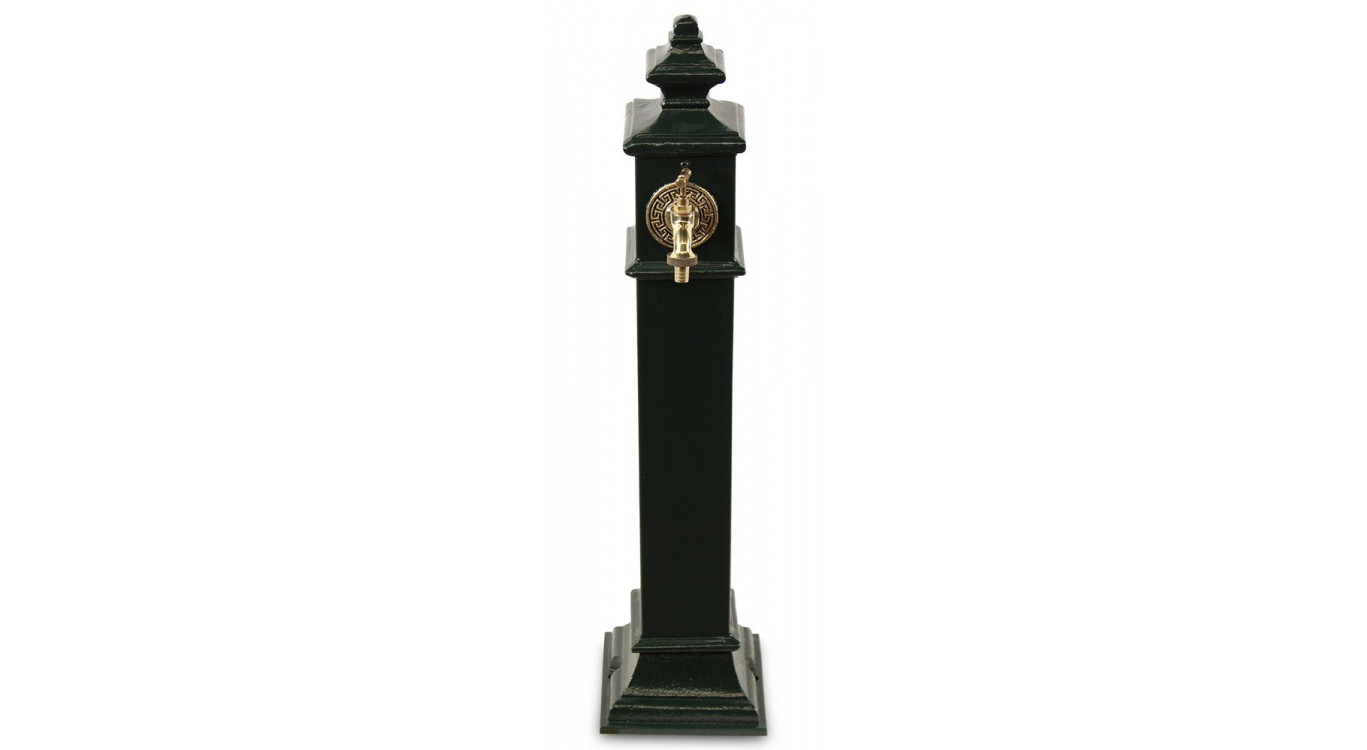 Gartenbrunnen Metall Grün 19x19x79cm