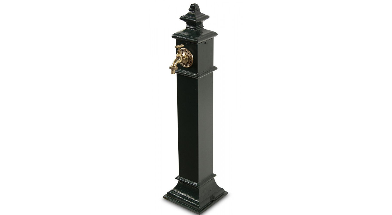 Gartenbrunnen Metall Grün 19x19x79cm