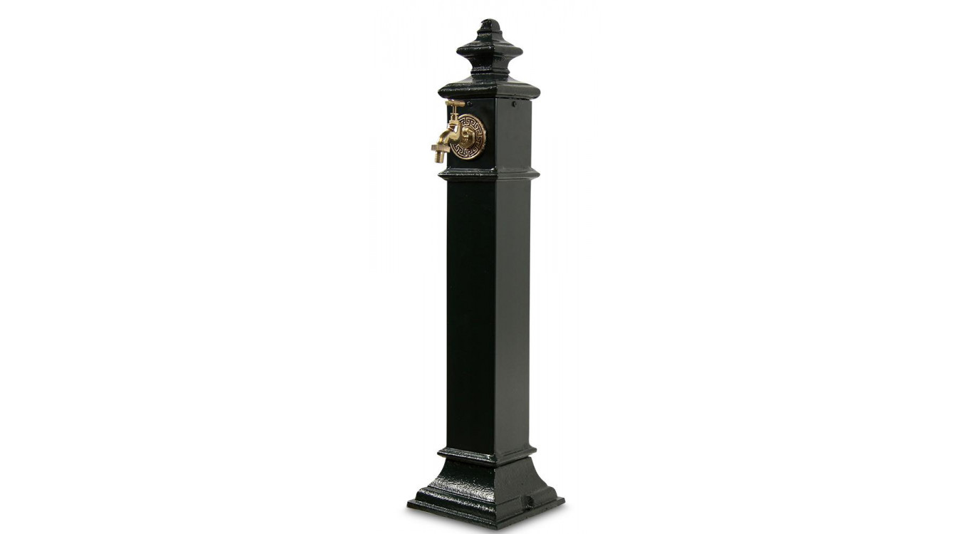 Gartenbrunnen Metall Grün 19x19x79cm