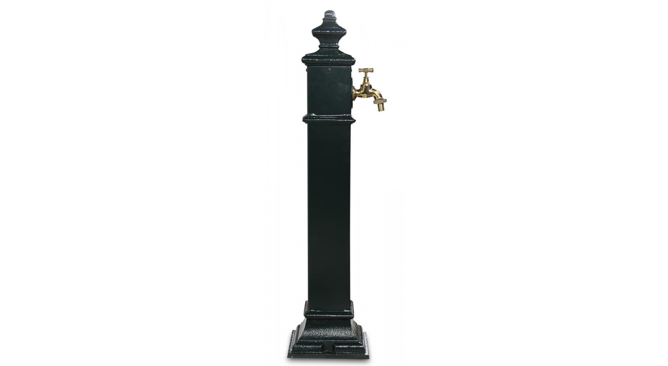 Gartenbrunnen Metall Grün 19x19x79cm