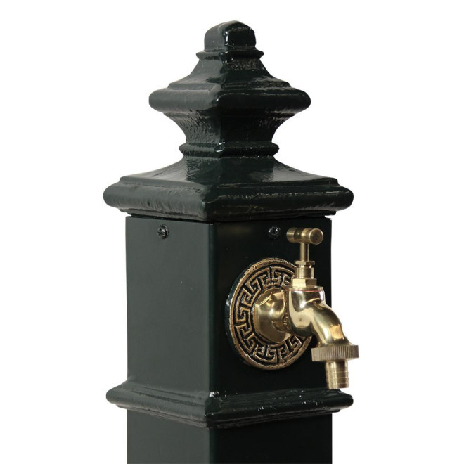 Gartenbrunnen Metall Grün 19x19x79cm
