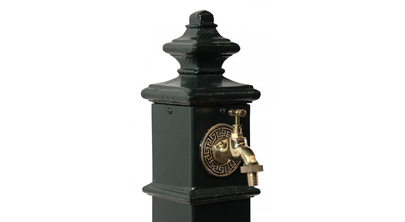 Gartenbrunnen Metall Grün 19x19x79cm