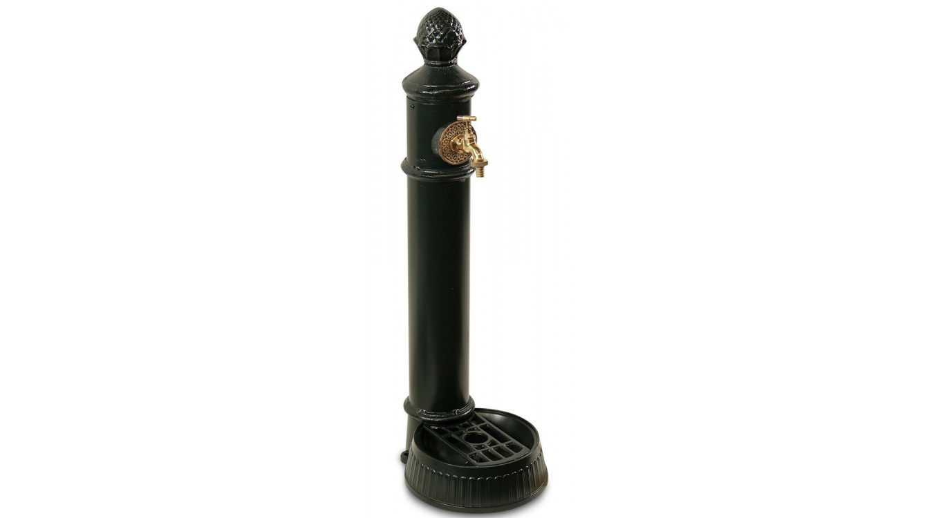 Gartenbrunnen Aluminium, Metall Grün 26x32x84cm