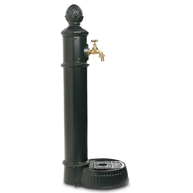 Gartenbrunnen Aluminium, Metall Grün 26x32x84cm