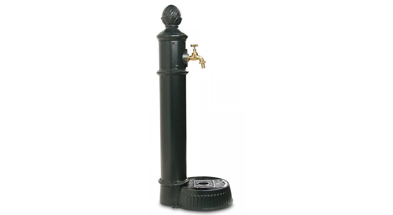 Gartenbrunnen Aluminium, Metall Grün 26x32x84cm