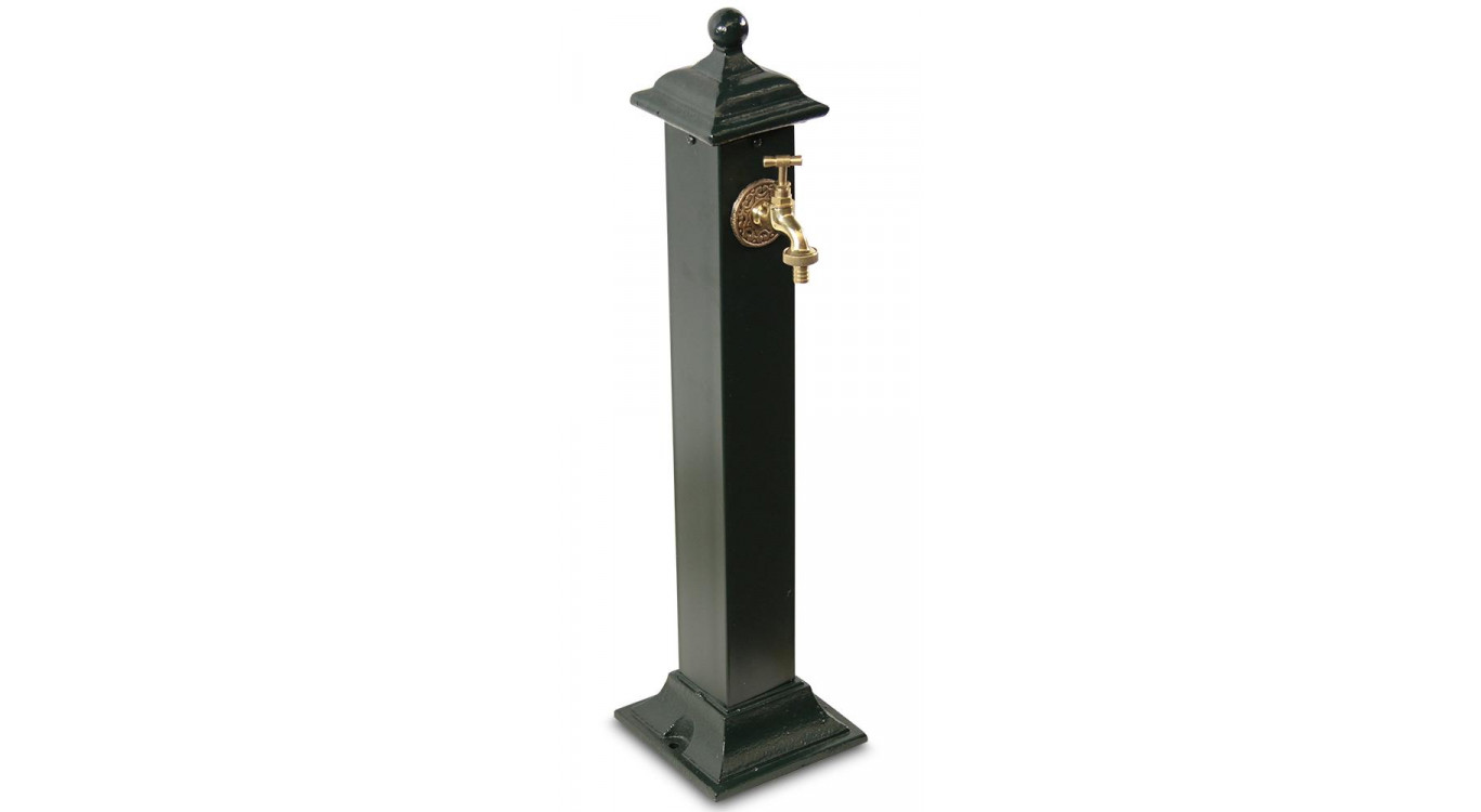 Gartenbrunnen Metall Grün 17.5x17.5x71cm