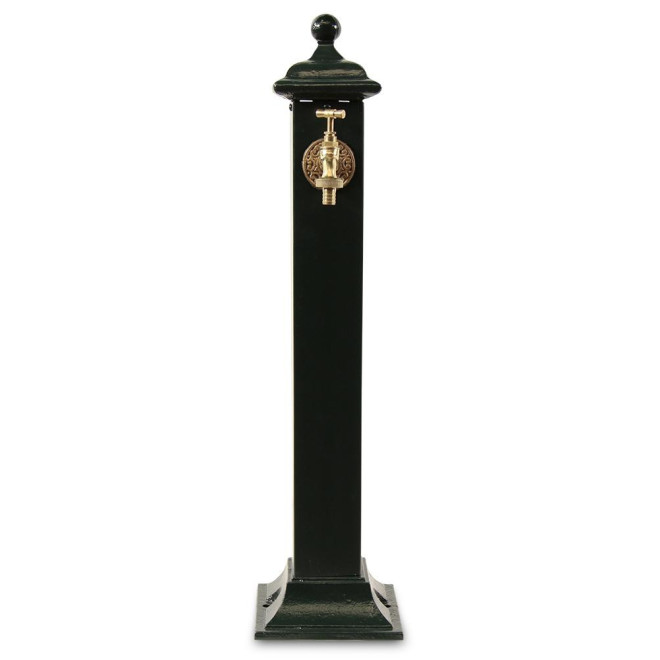 Gartenbrunnen Metall Grün 17.5x17.5x71cm