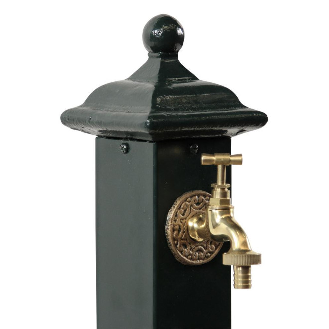 Gartenbrunnen Metall Grün 17.5x17.5x71cm