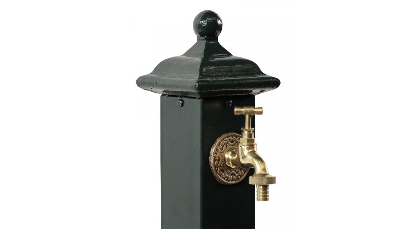 Gartenbrunnen Metall Grün 17.5x17.5x71cm