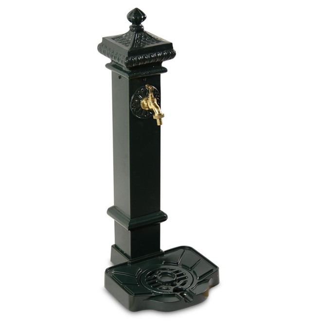 Gartenbrunnen Aluminium, Metall Grün 29x33x76cm