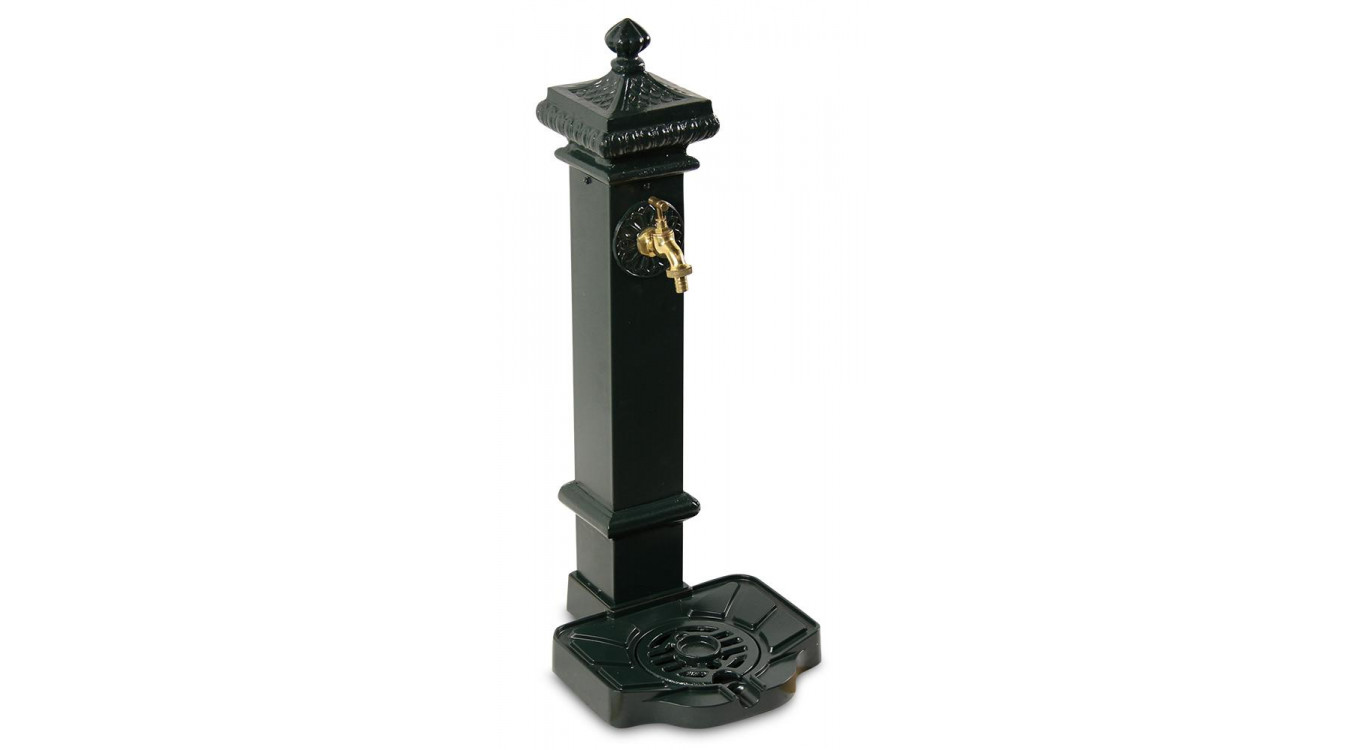 Gartenbrunnen Aluminium, Metall Grün 29x33x76cm