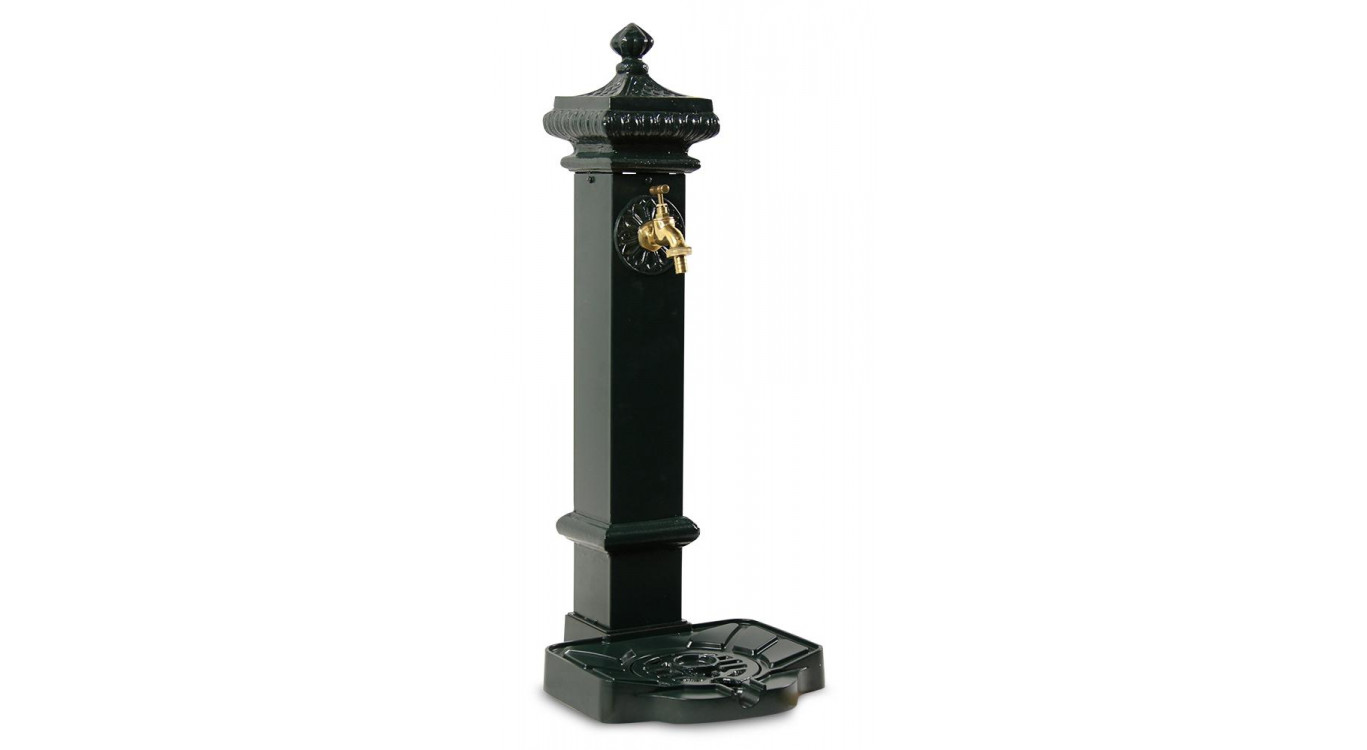 Gartenbrunnen Aluminium, Metall Grün 29x33x76cm