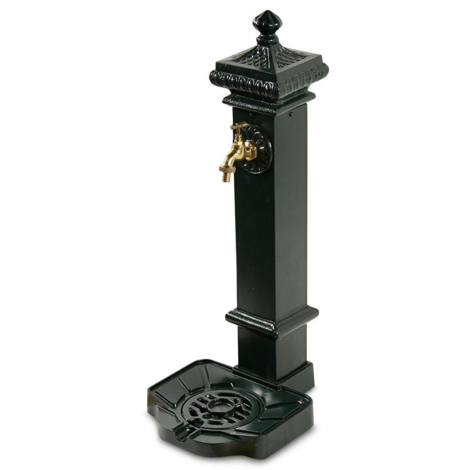 Gartenbrunnen Aluminium, Metall Grün 29x33x76cm